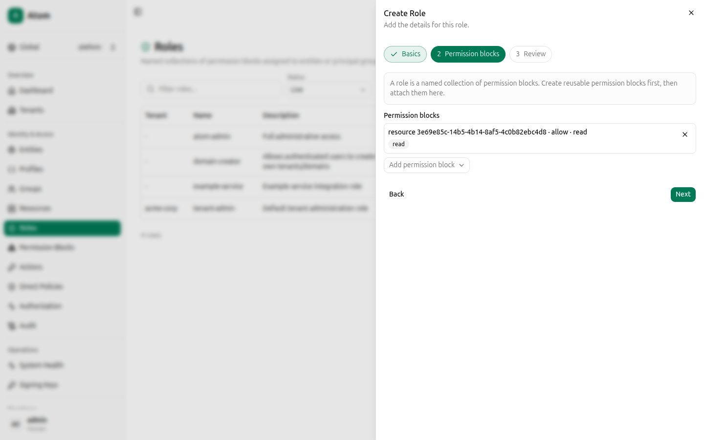 Permission block attached